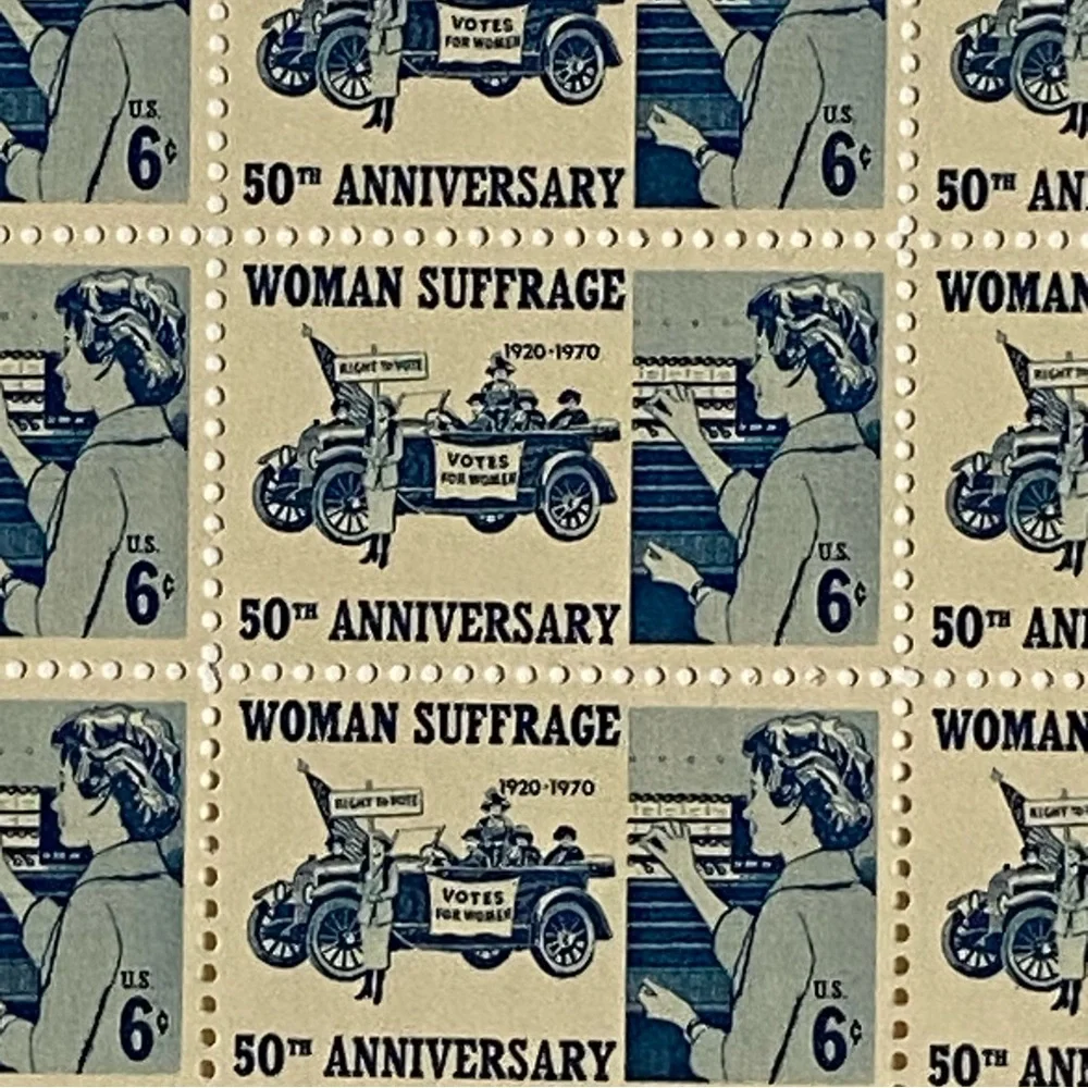 Woman Suffrage Sheet of 50 1970 6 Cent Stamps Scott #1406 MNH Blue White Vote